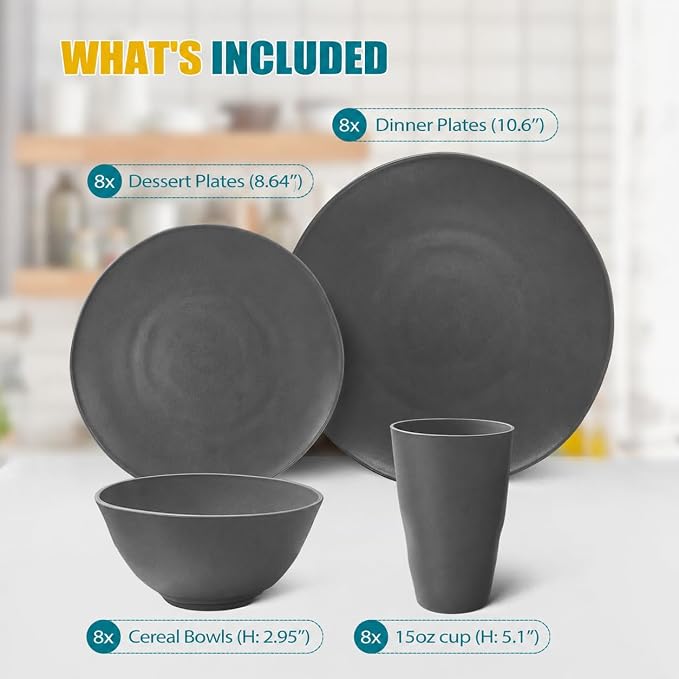 Teivio 96-Piece Plates and Bowls Sets - Image 2