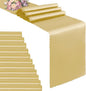 VACVELT Gold Satin Table Runners, 12x72 Inch, 12 Pack, Scalloped Edge | Silky by VACVELT