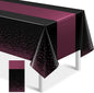 1Pcs Black and Maroon Tablecloth Party Decorations, Plastic Black Table Cloth by MASHAN