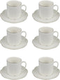 GuangYang 7oz Fine Porcelain Tea Cups and Saucers Set by HOME