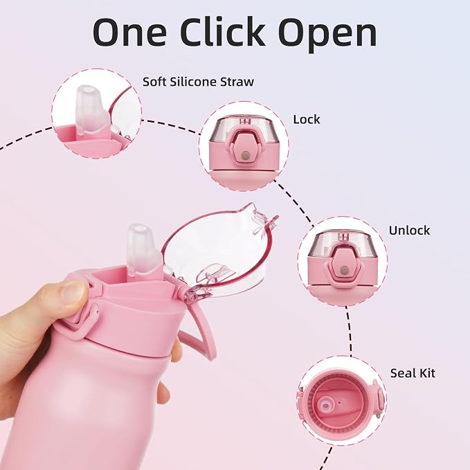 BJPKPK 25 oz Insulated Water Bottle, Stainless Steel Flask | Leak Proof Locking - Image 3