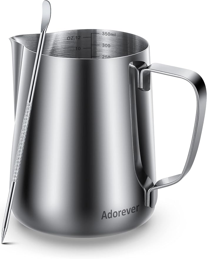 Milk Frothing Pitcher, 8.5oz/12oz/20oz/32oz/50oz/66oz Milk Frother Cup by Adorever