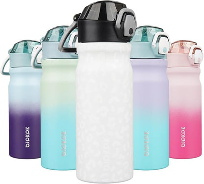 BJPKPK 18 oz Water Bottle with Straw & Handle, Insulated Stainless Flask | Leak by BJPKPK