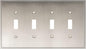 Henne Bery Soft Modern Decorative Wall Plate Switch Plate Outlet Cover (Quad Toggle, Satin Nickel)