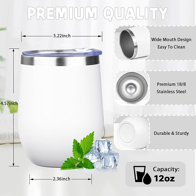 12oz/4 Pack Stainless Steel Wine Tumbler - Image 2
