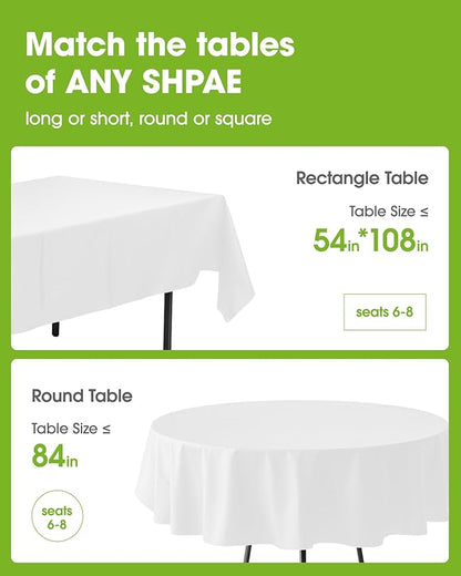 Pureegg Plastic Table Cloth Disposable 12 Pack, Decorative Tablecloths - Image 2