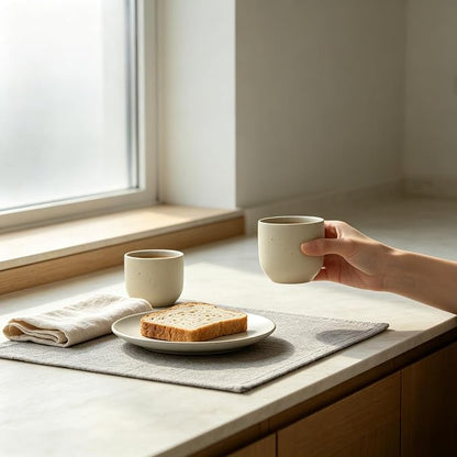 Calming Minimalist 7.8oz Matte Speckled Ceramic Cup - Image 7