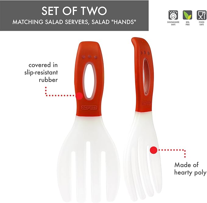 Dexas Long Handled Salad Hands, BPA-Free Salad Tossing and Serving Tools - Image 5