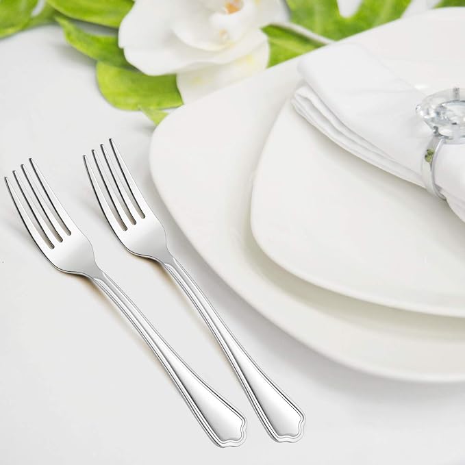 Salad Forks Set of 12, E-far 6.7 Inch Stainless Steel Dessert Forks - Image 5