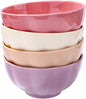 Ceramic Rice Bowl Set of 4 Porcelain Sushi Bowls for Sushi Sauce 4.72 Inch Assorted Colors Microwave Safe Smooth Glazed Finish Simple Design