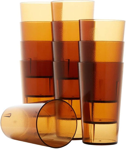 Restaurant Grade, BPA-Free 12oz Amber Plastic Cups 12pk. Super Durable by FoodRestaurantSupplies