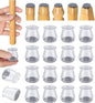 16 Pcs Chair Leg Protectors for Hardwood Floors, Silicone Felt Furniture Leg Cover Pad for Protecting Floors from Scratches and Noise, Smooth Moving, Small(Fit Round Diameter：5/16" to 1-5/16")