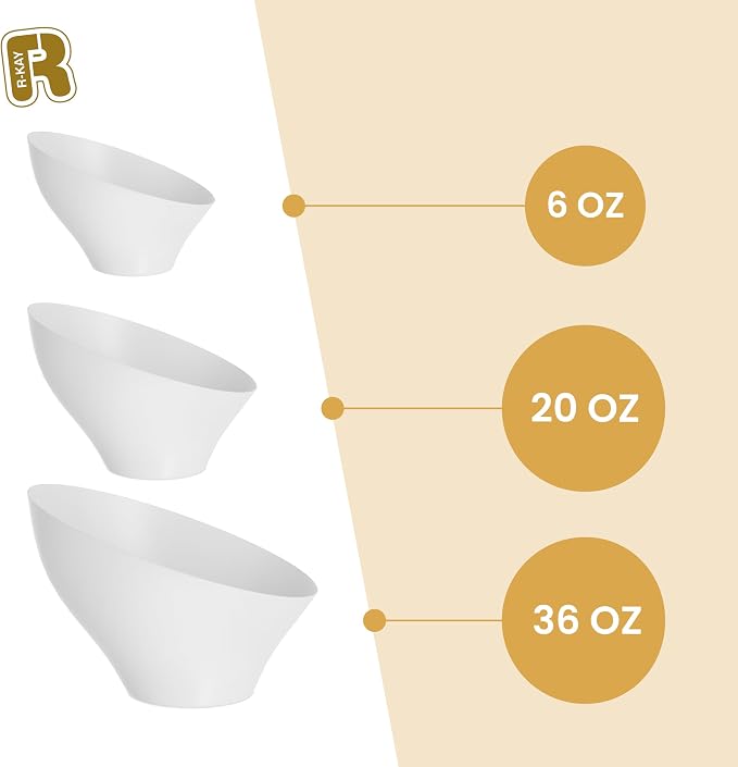 R-kay 6 Pack Angled White Candy Bowls - Image 5