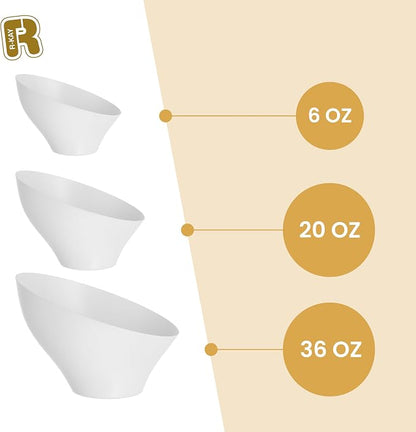 R-kay 6 Pack Angled White Candy Bowls - Image 5