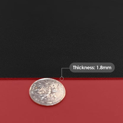 Leather Table Pad,1.8mm Thick,40x78 Inch,Dining Table Pad,Table Pads for Dining Room Table Rectangular,Table Protector for Dining Room Table,Dining Table Cover(Black+Wine Red,40x78)