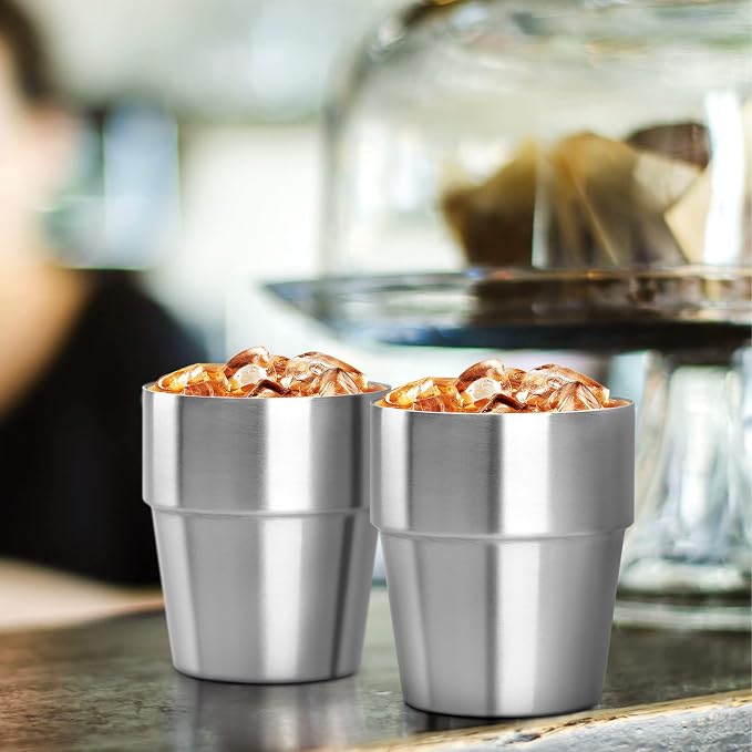 Beasea Stainless Steel Cups 10 oz, 12 Pack Small Stackable Insulated Bulk - Image 6