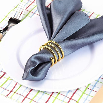 6Pcs Gold Napkin Rings Round Napkin Ring Set of 6 Napkin Holders - Image 6