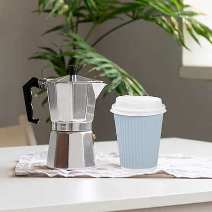 Whaline 100 Pcs Light Blue Disposable Coffee Cups - Image 7