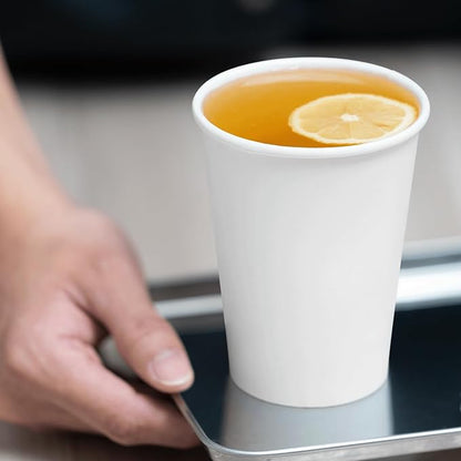 Karat 12 oz Paper Coffee Cup White Disposable Cup - Image 5