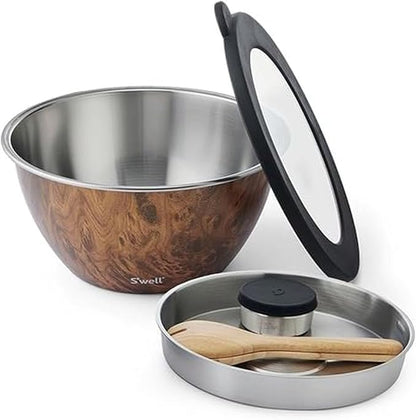 S'well Stainless Steel Salad Bowl Kit XL 184oz, Includes 5oz Canister by Swell
