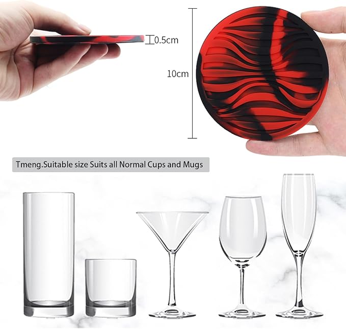 2 Packs Silicone Coaster Set of 6 Pieces - Image 3