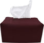 Carrotez Tissue Box Cover, [Refined] Modern PU Leather Rectangular Tissue Box Holder - Decorative Holder/Organizer for Bathroom Vanity Countertop, Night Stands, Office Desk 9.5"X5"X5" - Wine