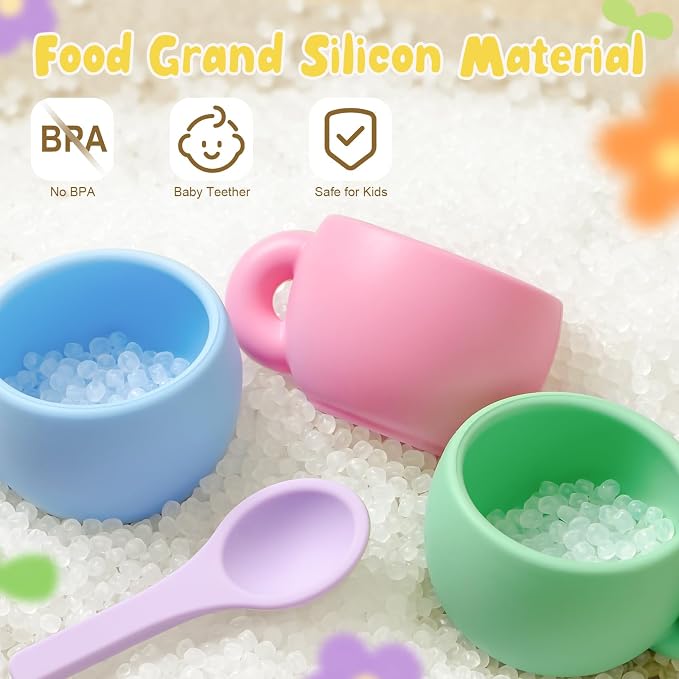 Silicone Tea Sets for Toddlers 3-5, Pretend Play Kitchen Accessories Birthday - Image 3