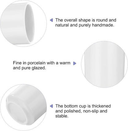 HARFINGTON 2pcs Japanese Ceramic Tea Cups 8oz / 240ml Simple Solid Color No - Image 4