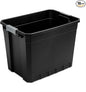 Sterilite 16-Pack Plastic Storage Bins with Lids, Stackable Containers, 27 Gallon, Black