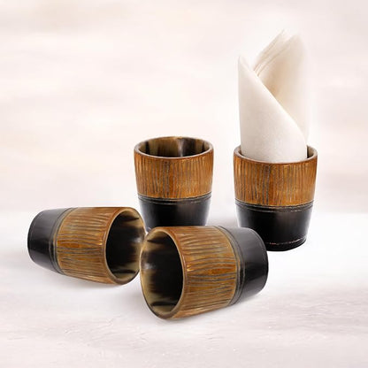 Handicrafts Home Viking Horn Shot Glasses Set of 4, Handmade Natural Ox Horn - Image 8