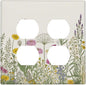 Light Switch Cover Wildflower Botanical Plant Herbs Flower 2 Gang Decorative SwitchPlates Double Duplex Wall Plates Switch Plates and Outlet Covers for Bathroom Livingroom Decor