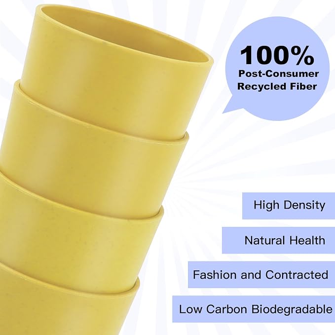 Homienly Wheat Straw Cups Set 8 PCS, 12 OZ Reusable Plastic Cups Alternative - Image 6