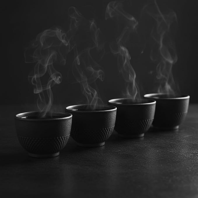 Japanese Cast Iron Tea Cups, Small and Heavy Teacups - Image 2