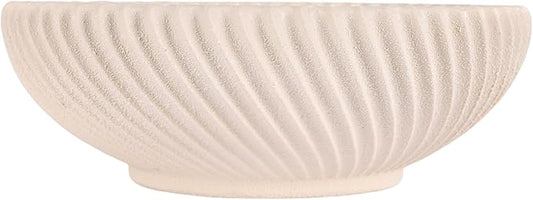 DOVDOV Beige Beveled Edge Decorative Bowl, Large Modern Fruit Bowl, Home Decor Bowl Suitable for Kitchen Countertops, Coffee Tables, or Entryway Tables, Minimalist Key-shaped Centerpiece Fruit Bowl.