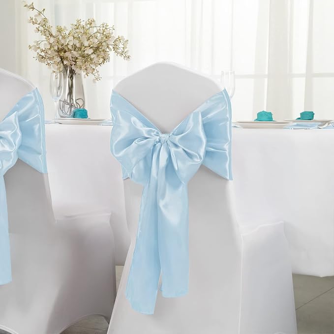 Horbaunal 12 Pack Light Blue Satin Table Runner 12 x 108 Inch | Smooth Table - Image 3