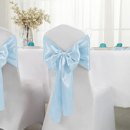 Horbaunal 12 Pack Light Blue Satin Table Runner 12 x 108 Inch | Smooth Table - Image 3