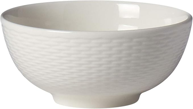 Tabletops Gallery Embossed Bone White Porcelain Round Dinnerware Collection- - Image 9