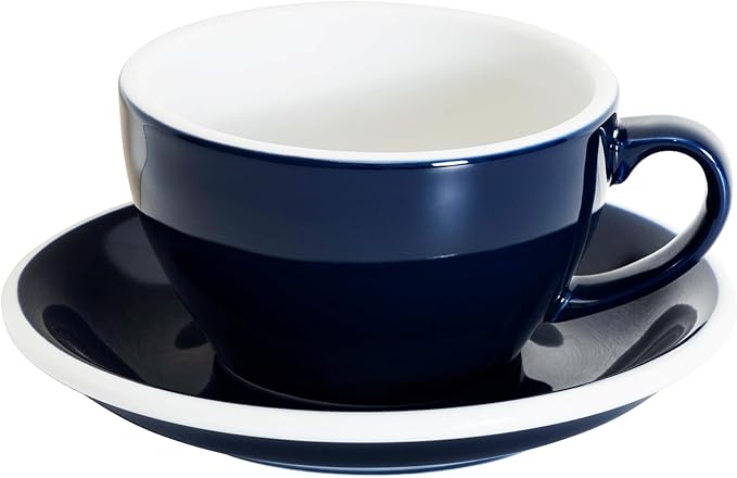 Loveramics Cappuccino Cup with Saucer, 8 oz Ceramic Coffee cup with Round Bottom by LoveramicsUSA