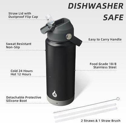 BJPKPK 24oz Insulated Water Bottle, Stainless Steel Bottle - Image 3