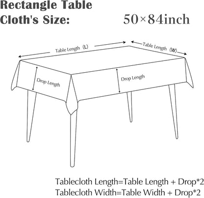 jinchan Blue Tropical Floral Linen Rectangle Table Cloth 50x84 | Large table - Image 5