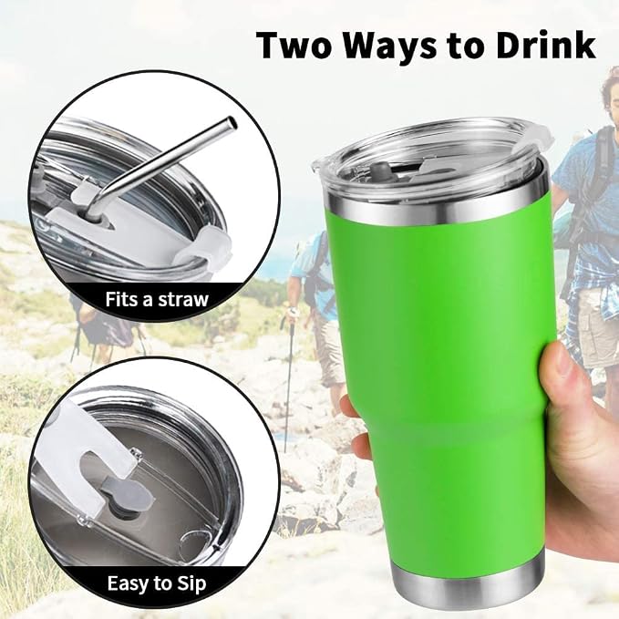 D·S 30 oz Lime Tumbler Double Wall Vacuum Insulated Travel Coffee Mug | Double - Image 2