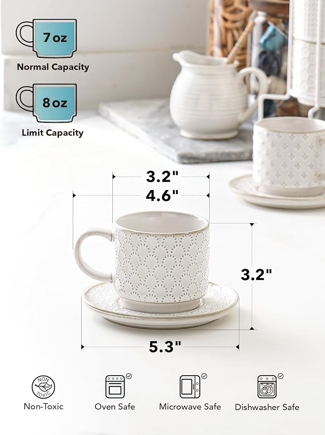 LE TAUCI 8 oz Stackable Latte Cups - Image 3