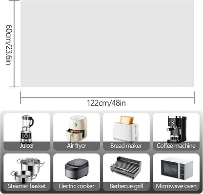 48" x 24" Heat Resistant Mat for Countertop Lanstics Silicone Baking Mat Non-Slip Silicone Mats Multipurpose Countertop Protector Mats Fire Resistant Mat Place Mat for Kitchen Counter (White)