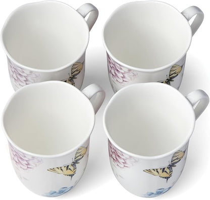 Lenox Butterfly Meadow Hydrangea 4-Piece Porcelain Mug Set, microwave safe | - Image 3