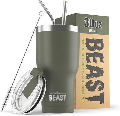 Beast 30 oz Tumbler Stainless Steel Vacuum Insulated Coffee Ice Cup Double Wall by GreensSteel