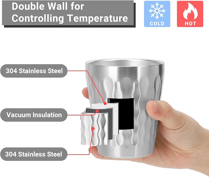 Stainless Cups, 10 oz Insulated Tumbler, 8 Pack Double Wall Unbreakable - Image 3