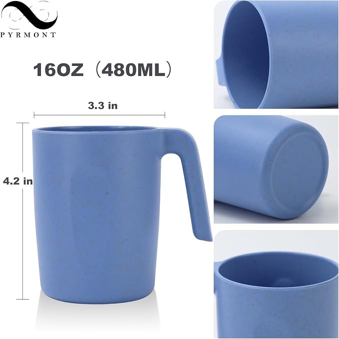 PYRMONT Wheat Straw Cups 16 Oz Alternative Plastic Cups - Image 2