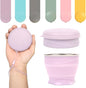 Collapsible Travel Cup with Lid - 6oz Mini Silicone Folding Cup with Stainless by zhuzhiloono