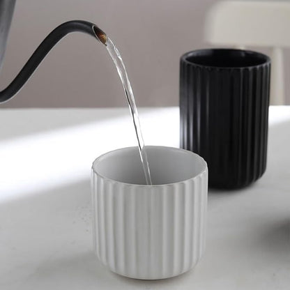 Nordic Ceramic Mug, Japanese Tea Cup 6oz Striped Cup No Handle Drinking Cup - Image 5