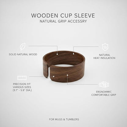 Office Desk & Home Coffee Station Accessory, Wooden Cup Sleeve - Image 5